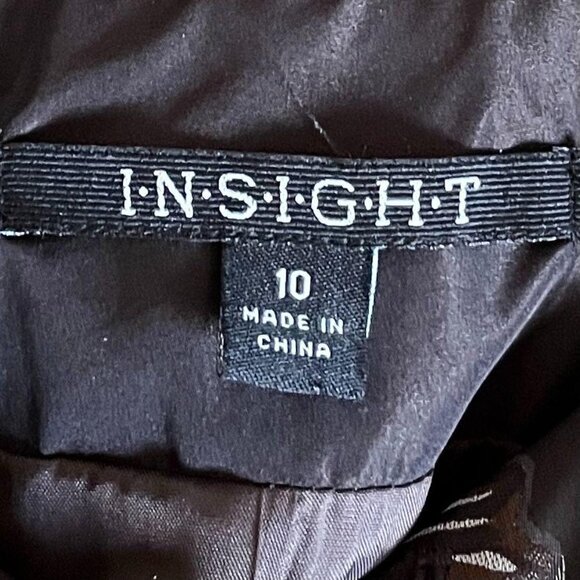 Insight Double Breasted Ruched Floral Print Jacket Sz 10 Brown Gray Lightweight - Picture 6 of 8